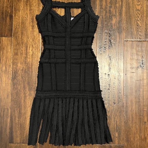 Vintage Herve Leger Fringe Mini Dress sz XS - Picture 3 of 5